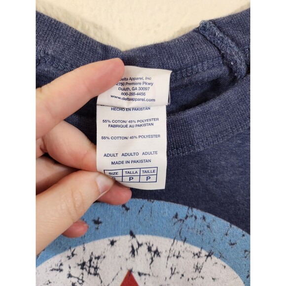 Delta Fleece Womens S Blue Chicago Flag Graphic Long Sleeve Crew Neck Sweatshirt - Picture 5 of 5